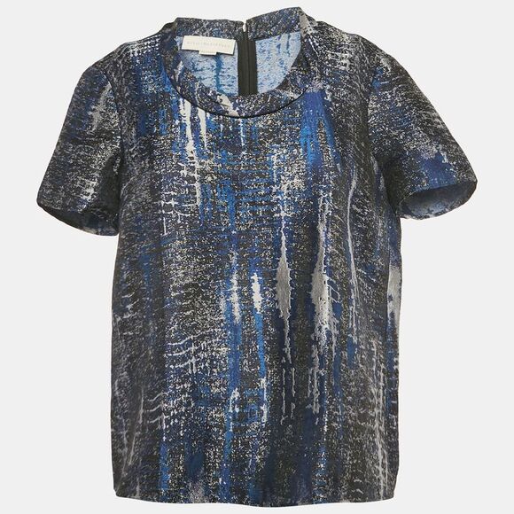 Stella Mccartney Blue Jacquard Blouse M